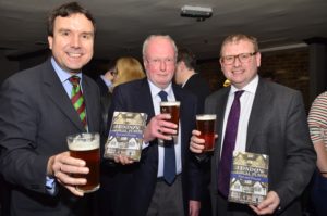 Burton MP and NBHT trustee Andrew Giffiths, NBHT Chairman Harry White and Community Pubs Minister Marcus Jones. 